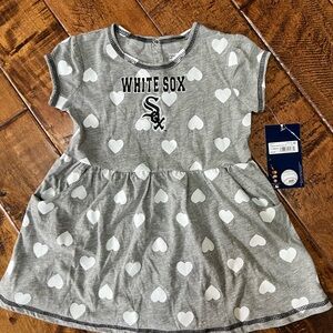 White Sox dress,  Gray and White heart design, 4T new